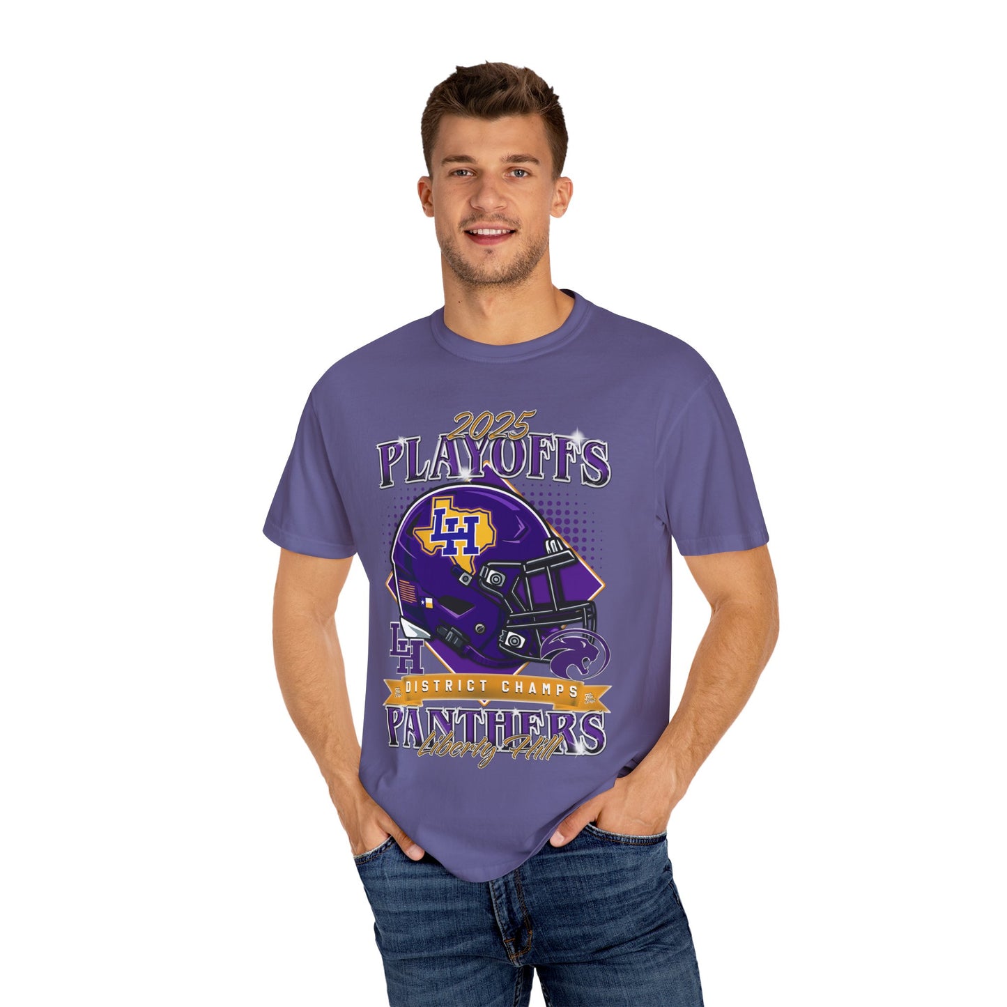 Liberty Hill Football Playoffs 2025 Comfort Colors Cotton Tee (double sided print)