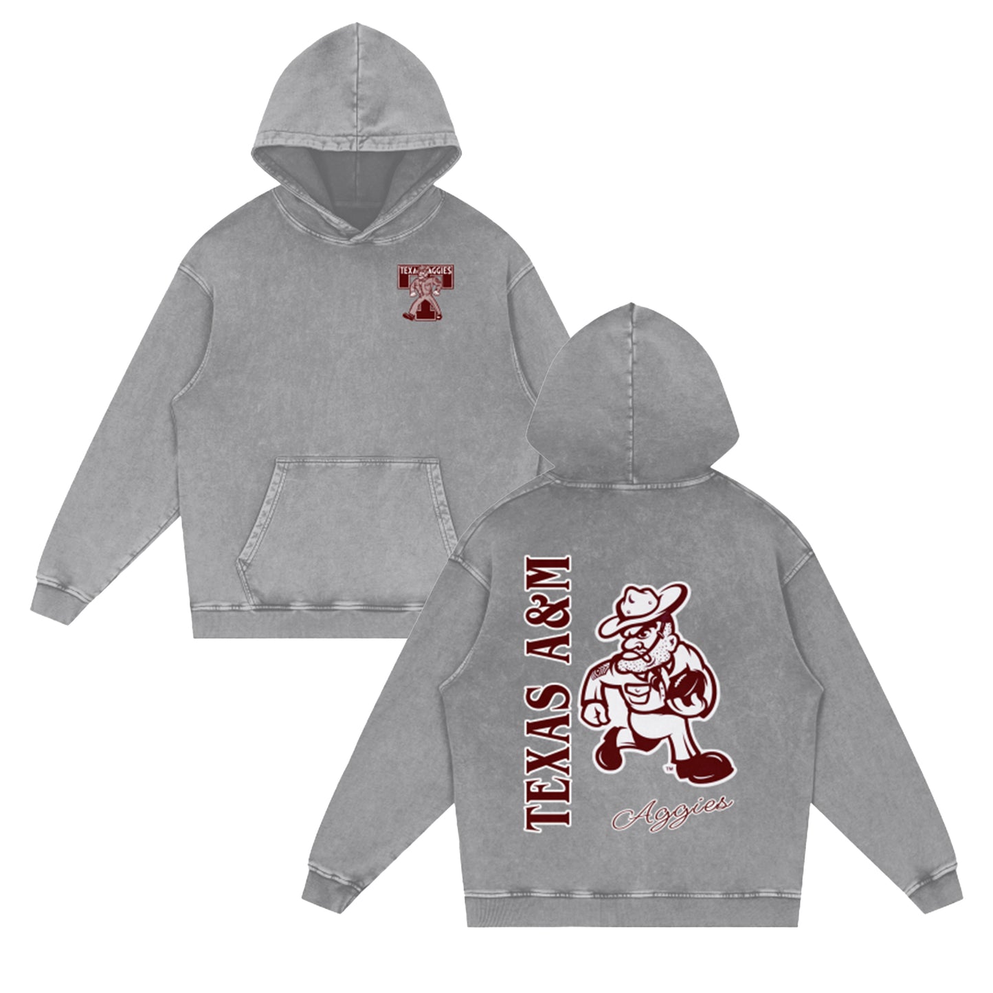 Texas A&M Ol' Sarge Vintage Hoodie (Front & Back)