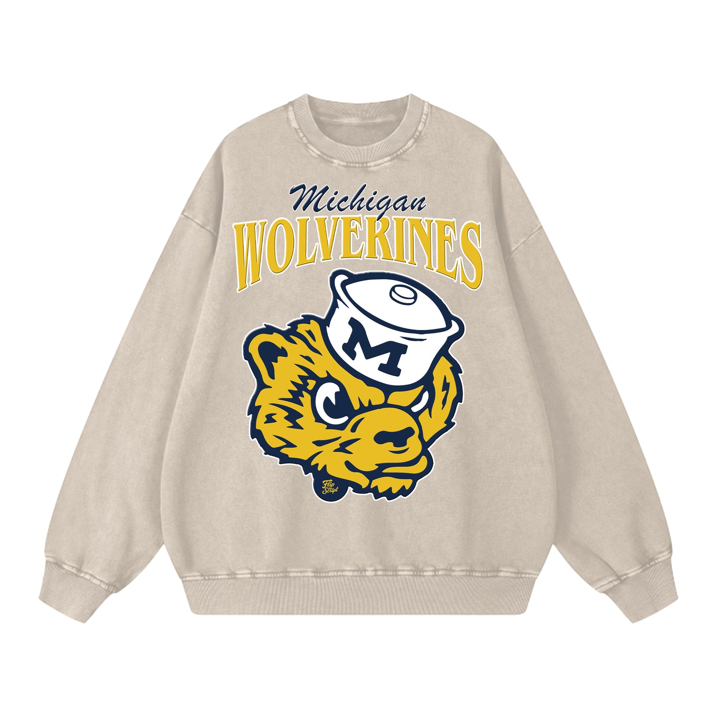 Vintage Oversized Michigan Wolverines Crewneck Sweatshirt