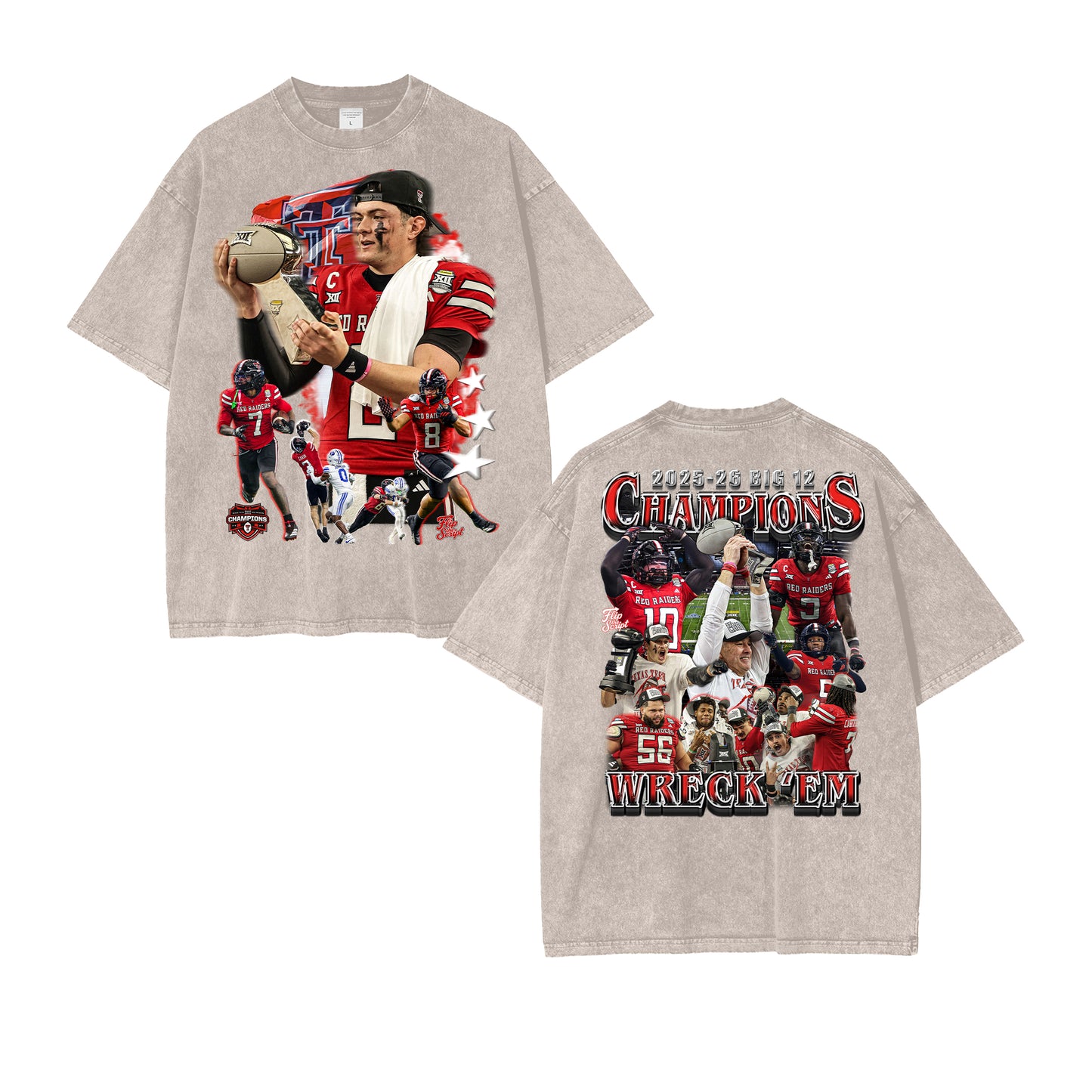 Texas Tech 2025-26 Big 12 Champs Vintage Graphic Tee