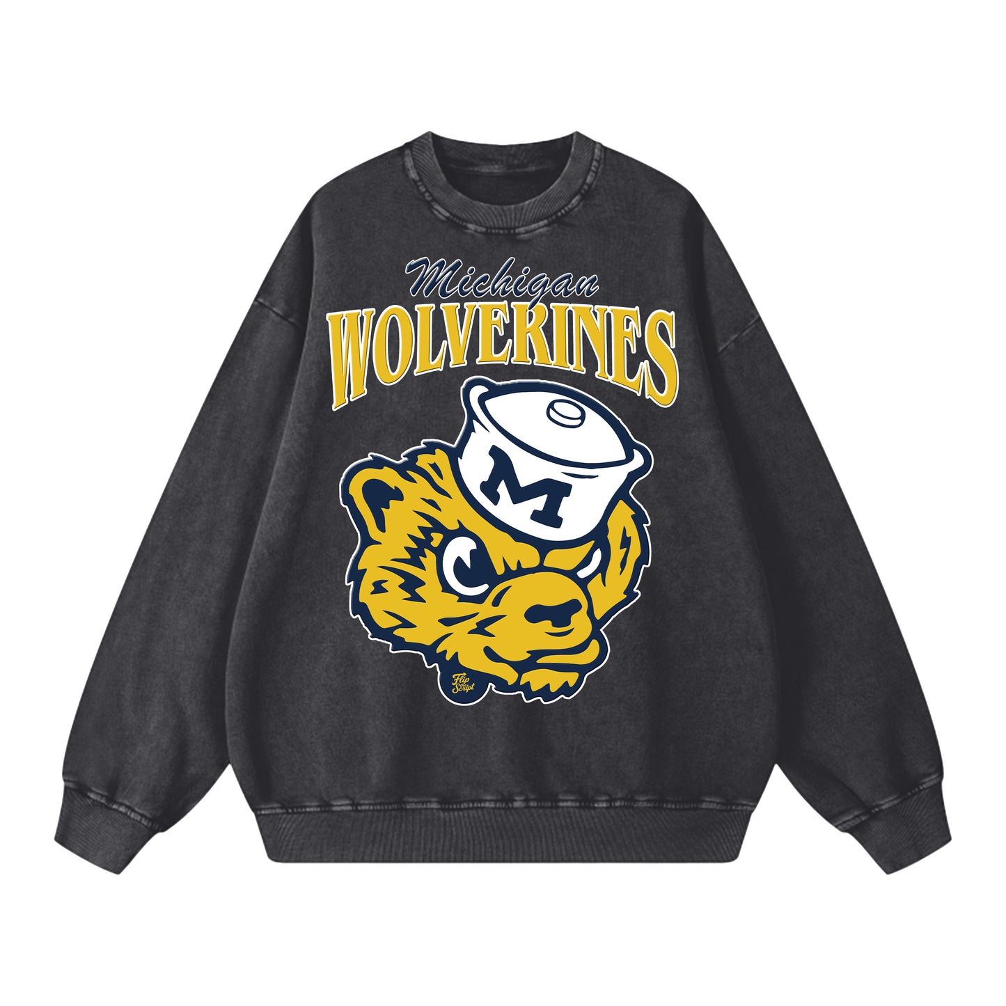 Vintage Oversized Michigan Wolverines Crewneck Sweatshirt