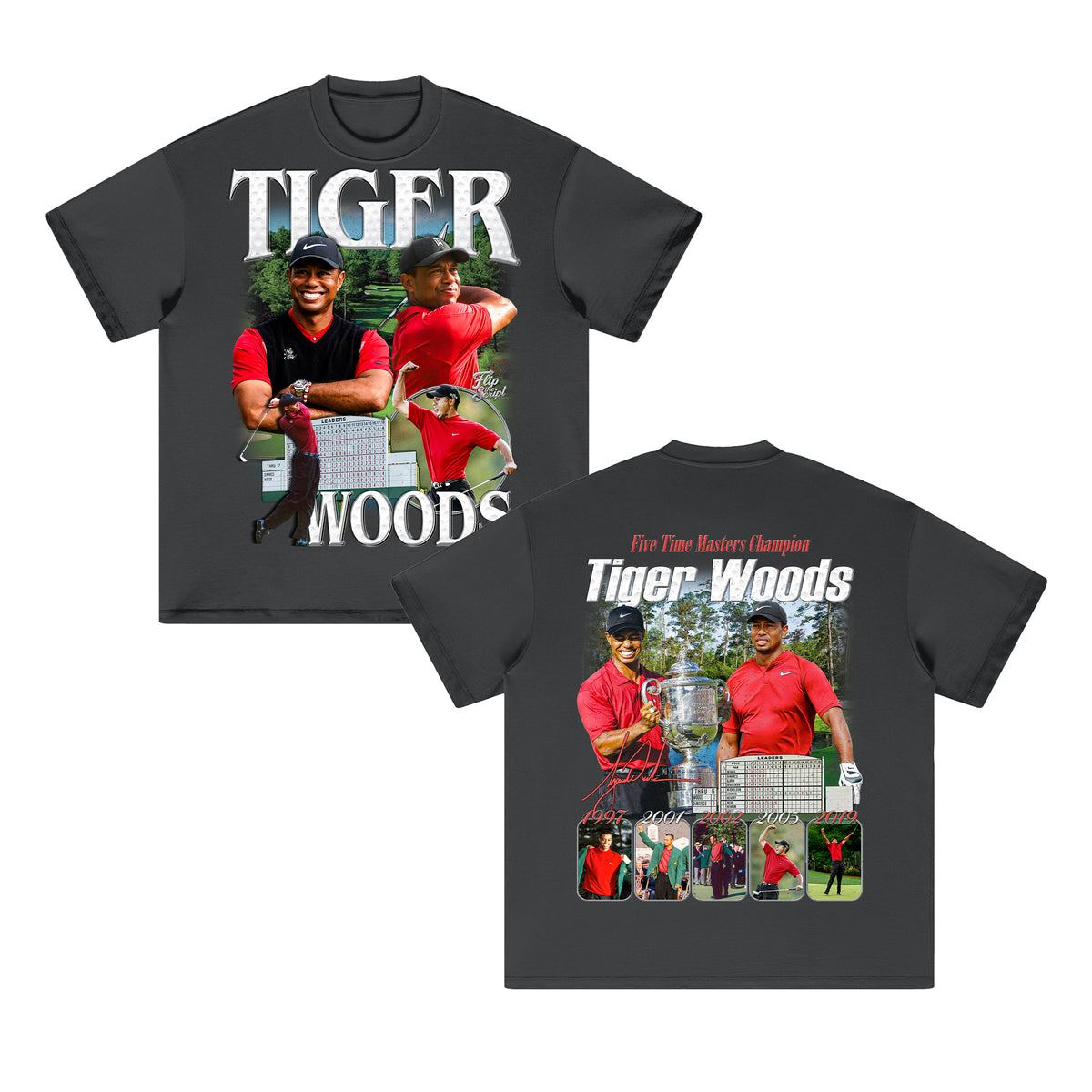 Tiger Woods HEAVY Cotton Tee — carbon grey