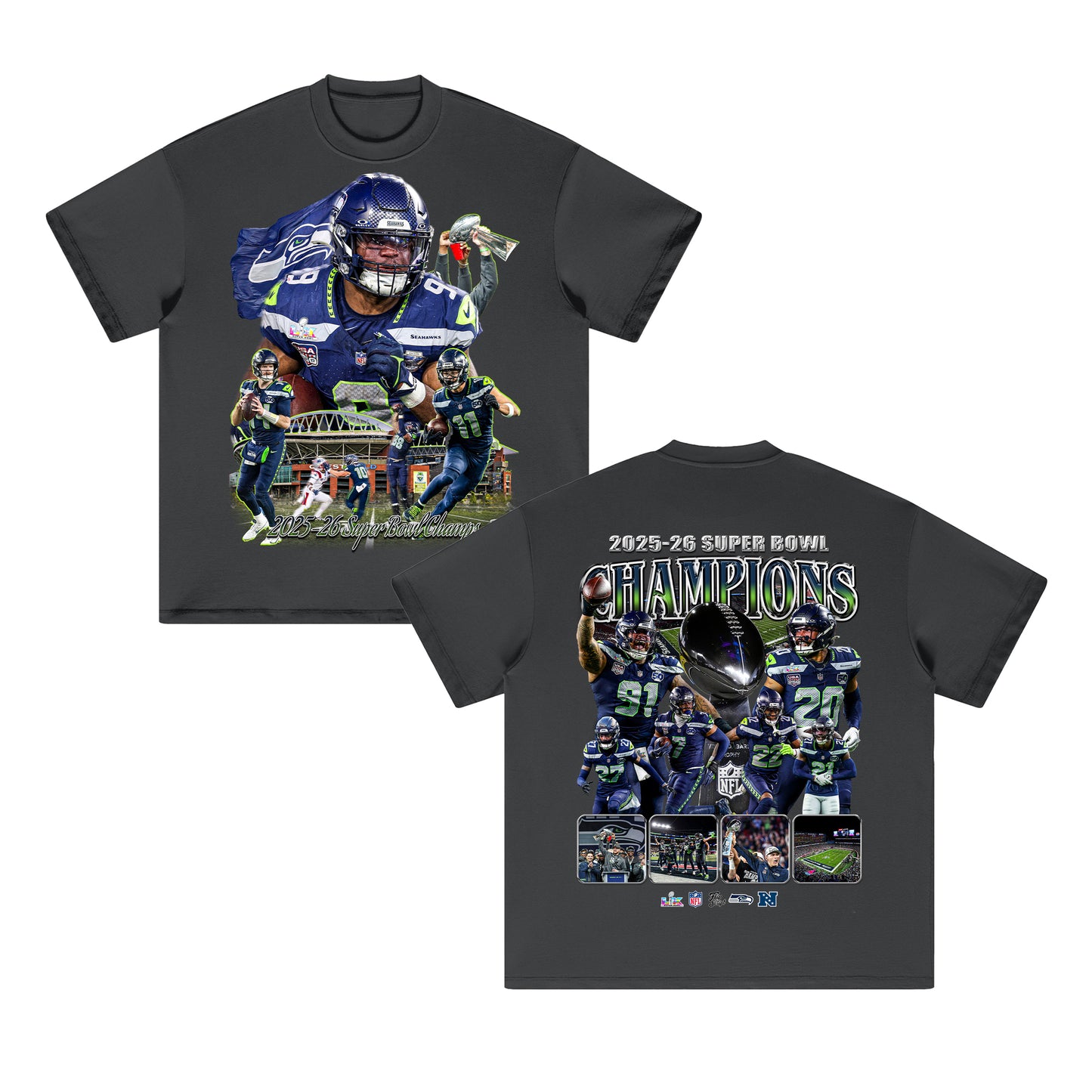 2025-26 Seahawks Super Bowl Champs HEAVY Cotton Tee