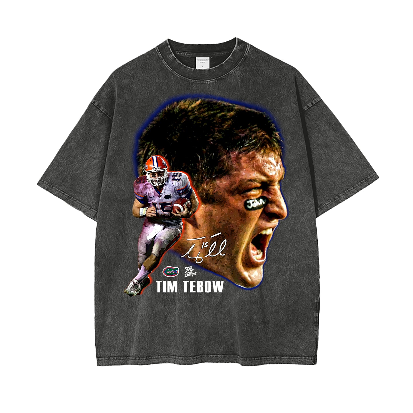 Tim Tebow Big Head Vintage Graphic Tee
