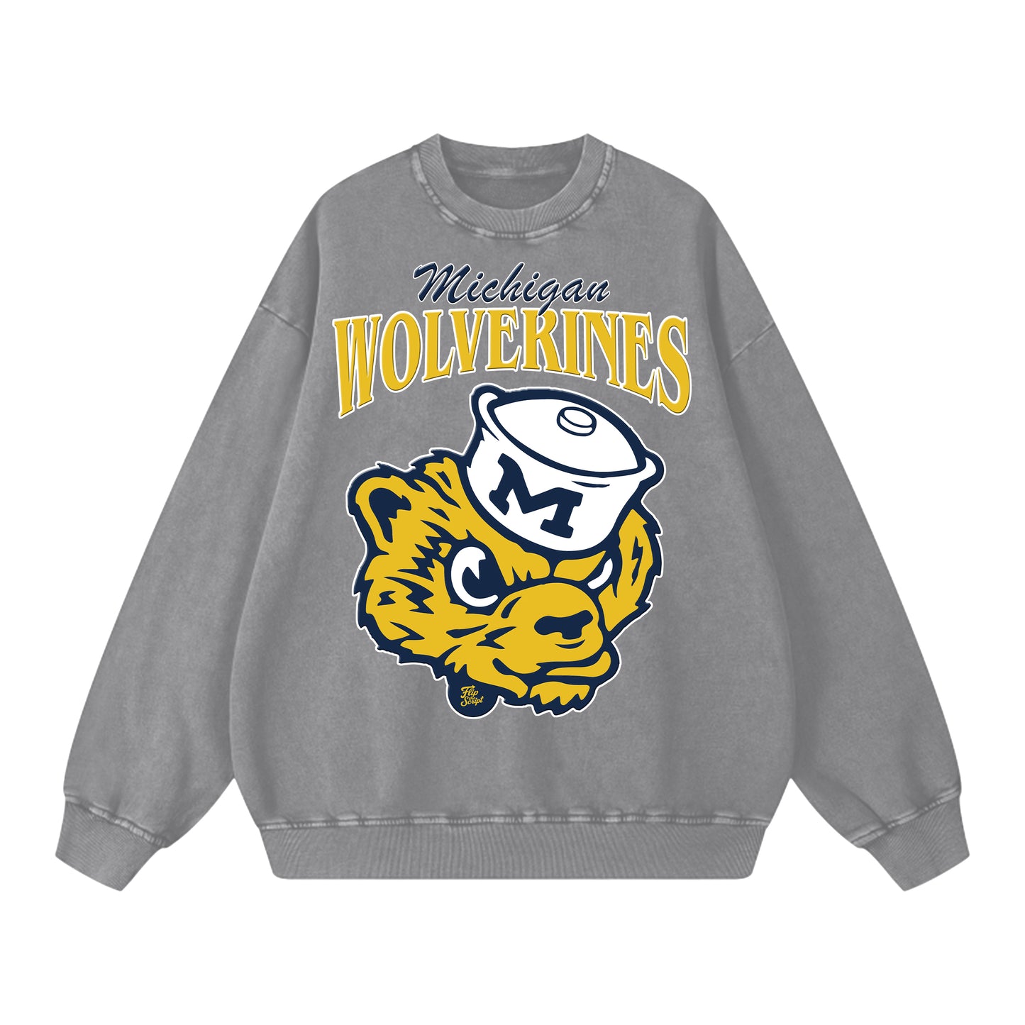 Vintage Oversized Michigan Wolverines Crewneck Sweatshirt