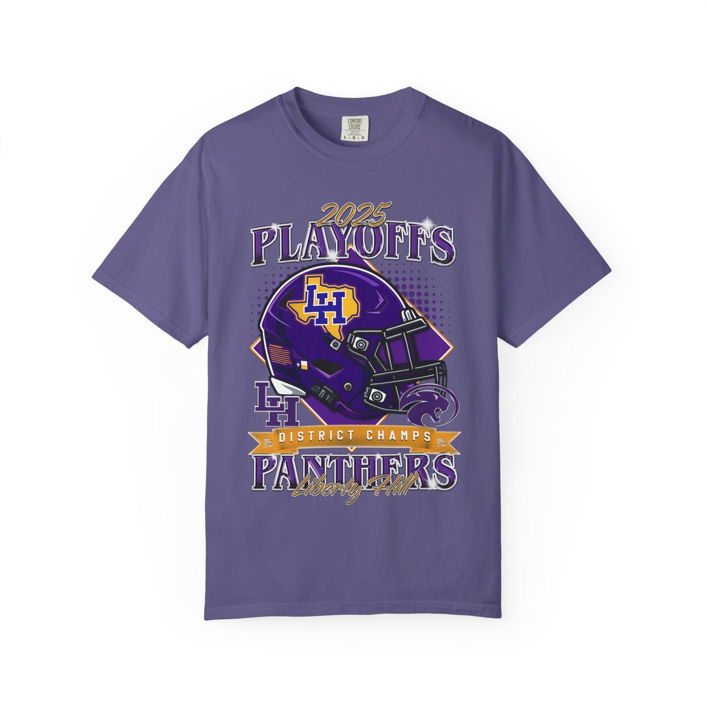 Liberty Hill Football Playoffs 2025 Comfort Colors Cotton Tee (double sided print)