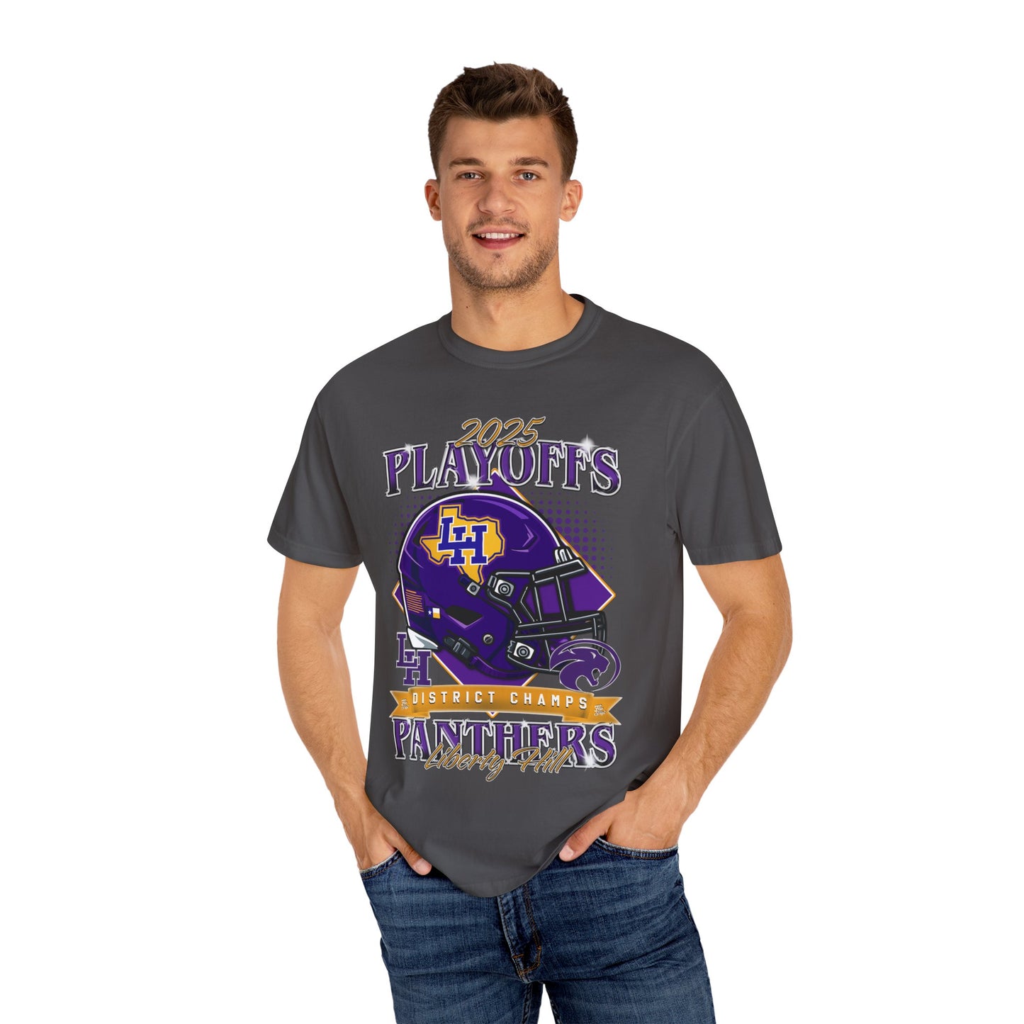 Liberty Hill Football Playoffs 2025 Comfort Colors Cotton Tee (double sided print)