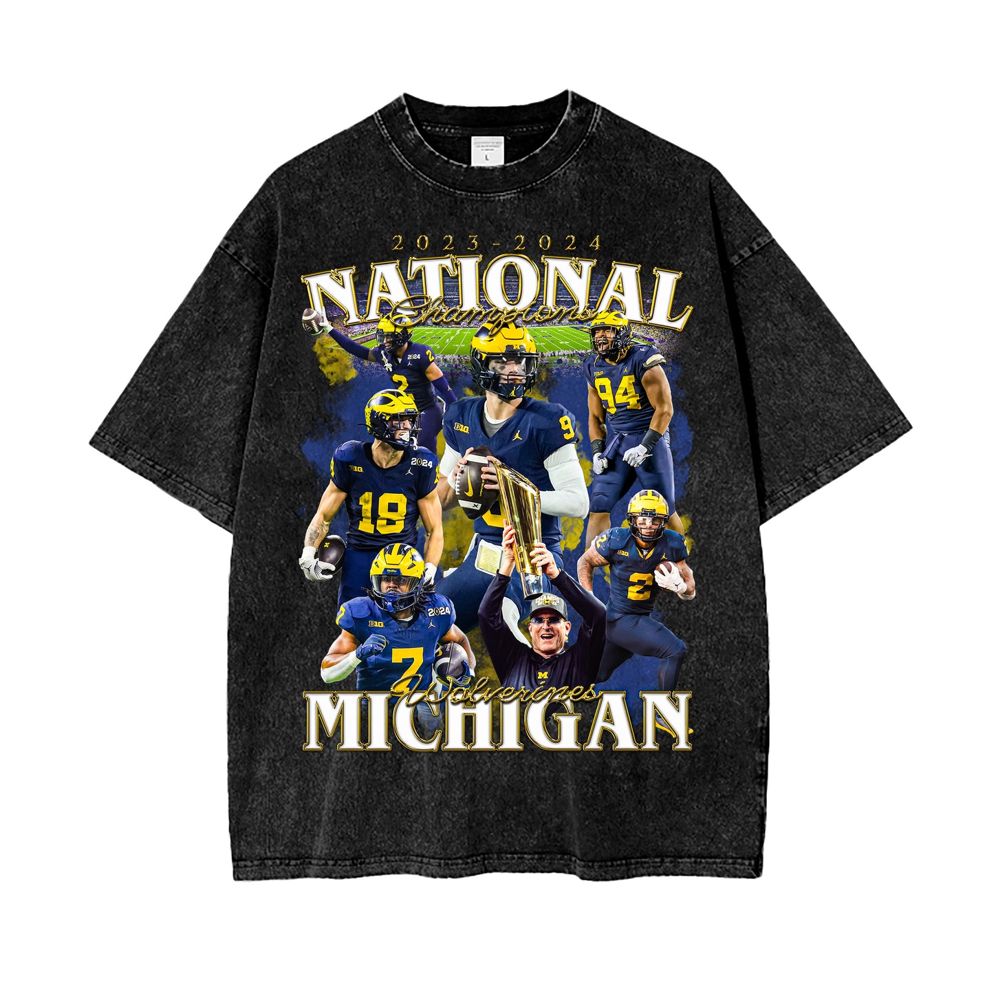Michigan Football 2023-24 National Champions Vintage Graphic Tee