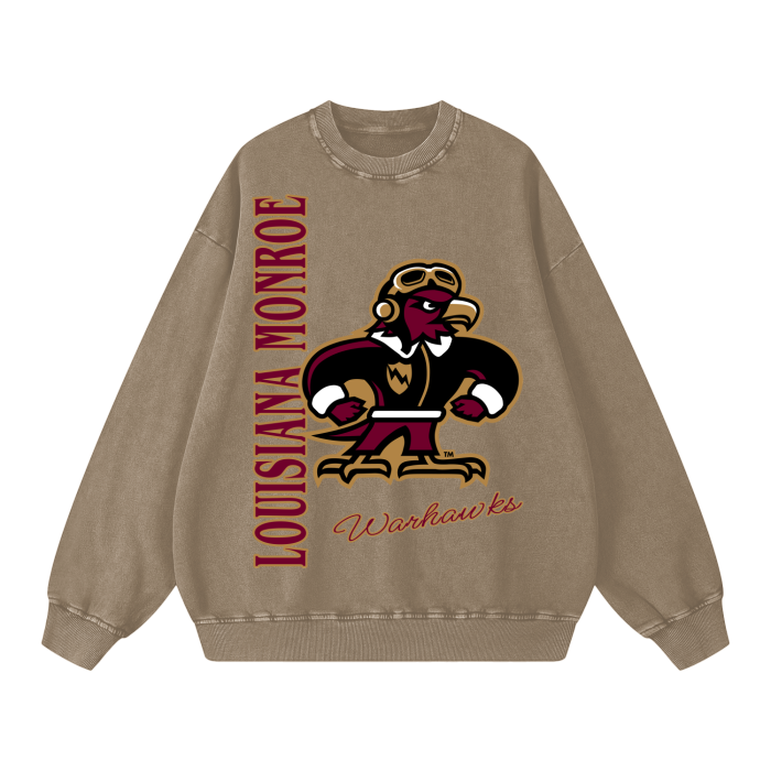 Vintage Oversized Louisiana Monroe Crewneck Sweatshirt