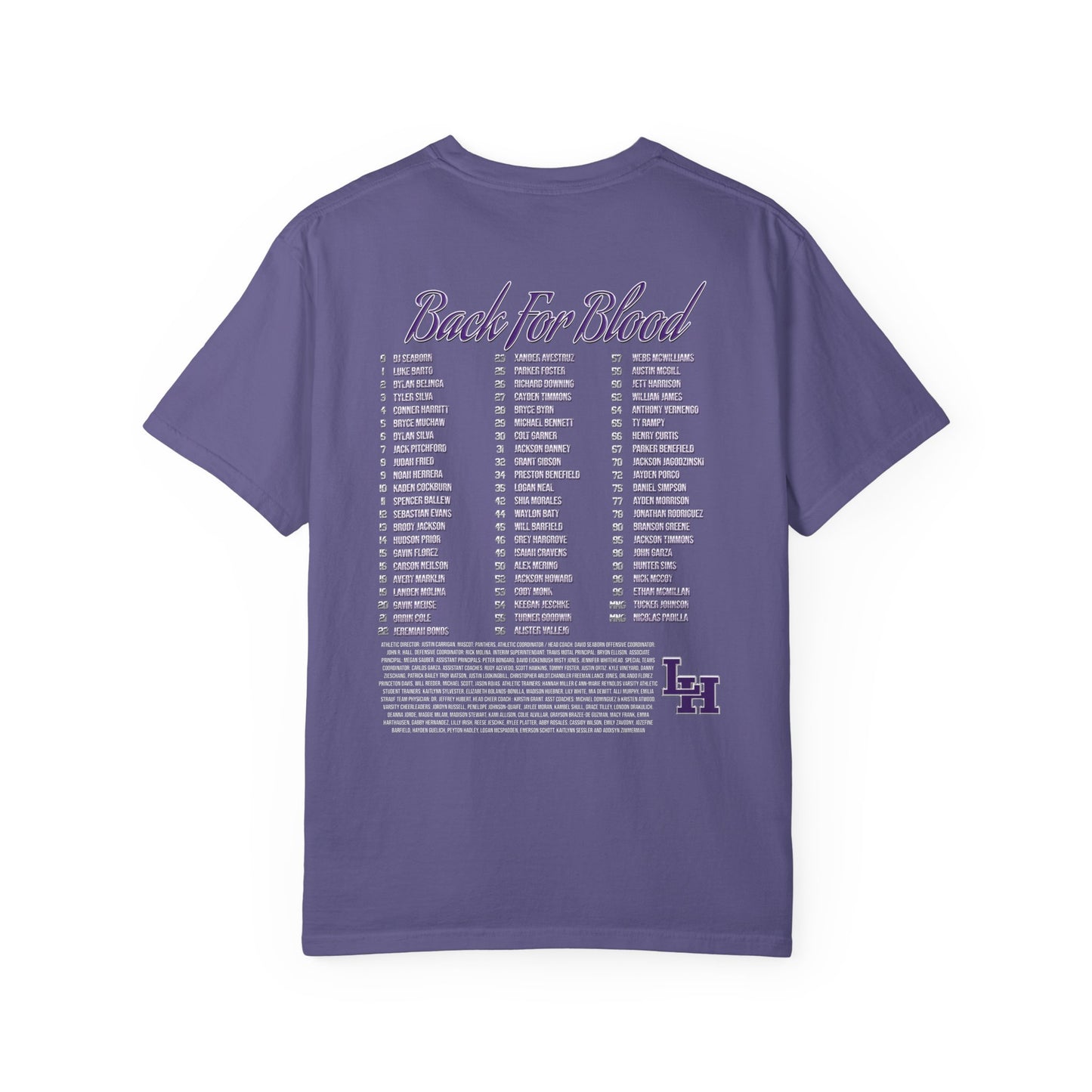 Liberty Hill Football Playoffs 2025 Comfort Colors Cotton Tee (double sided print)