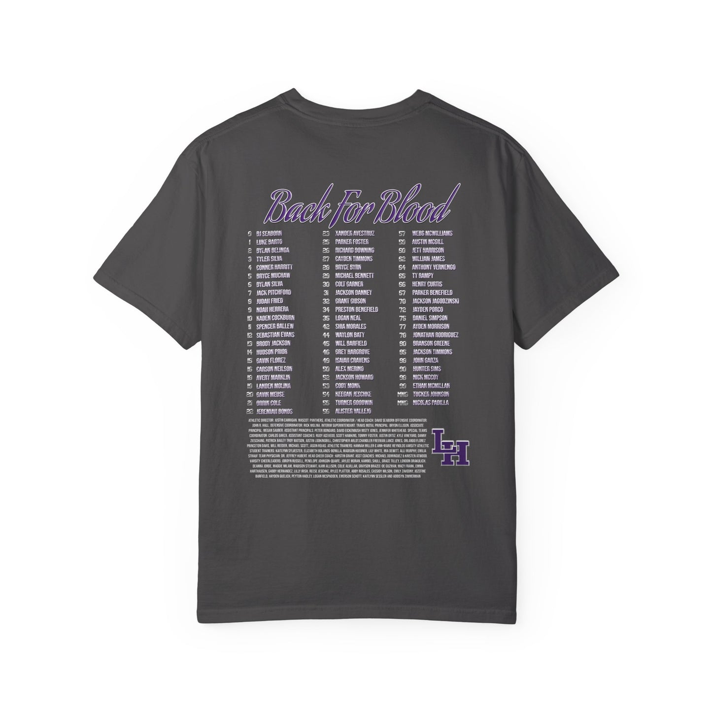 Liberty Hill Football Playoffs 2025 Comfort Colors Cotton Tee (double sided print)