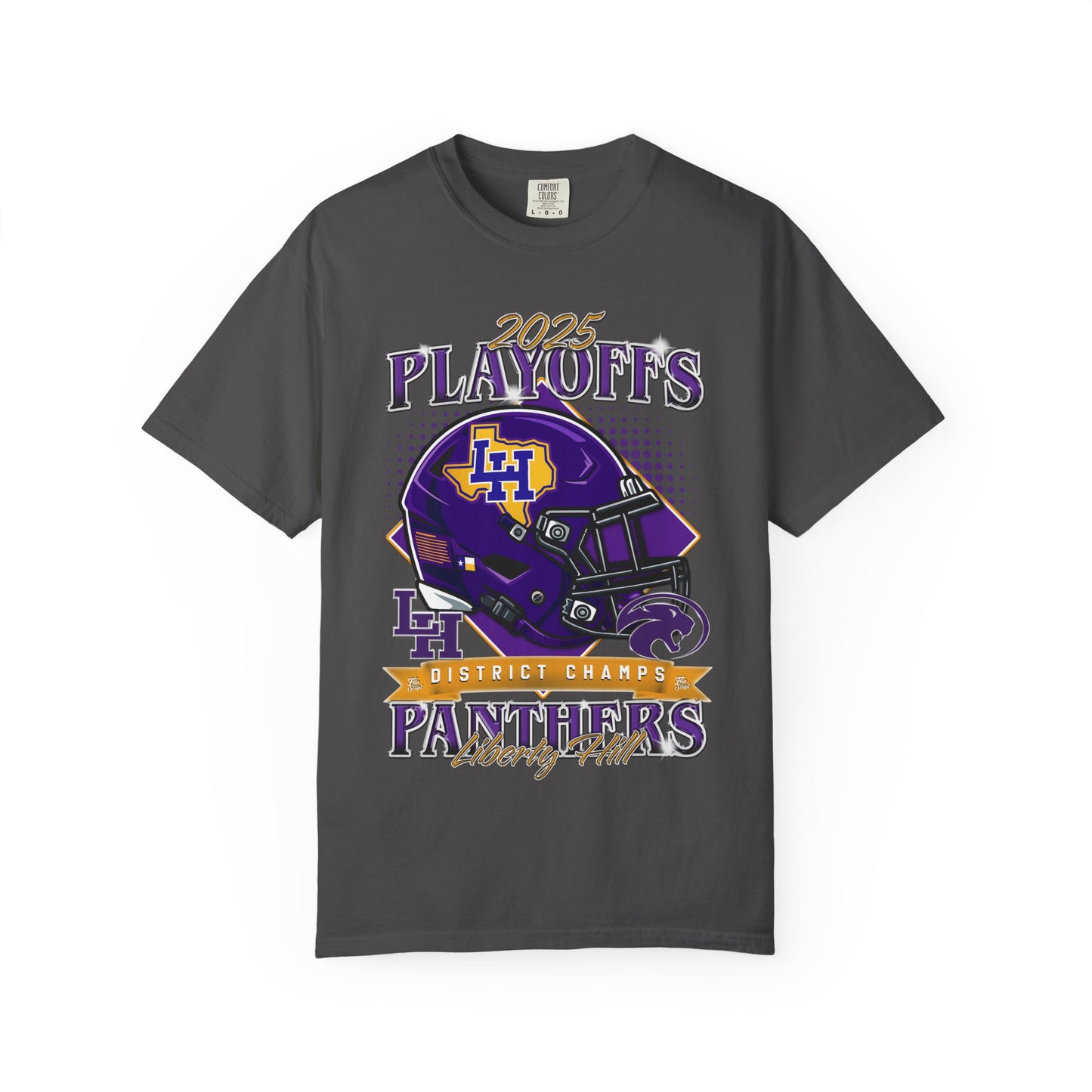 Liberty Hill Football Playoffs 2025 Comfort Colors Cotton Tee (double sided print)