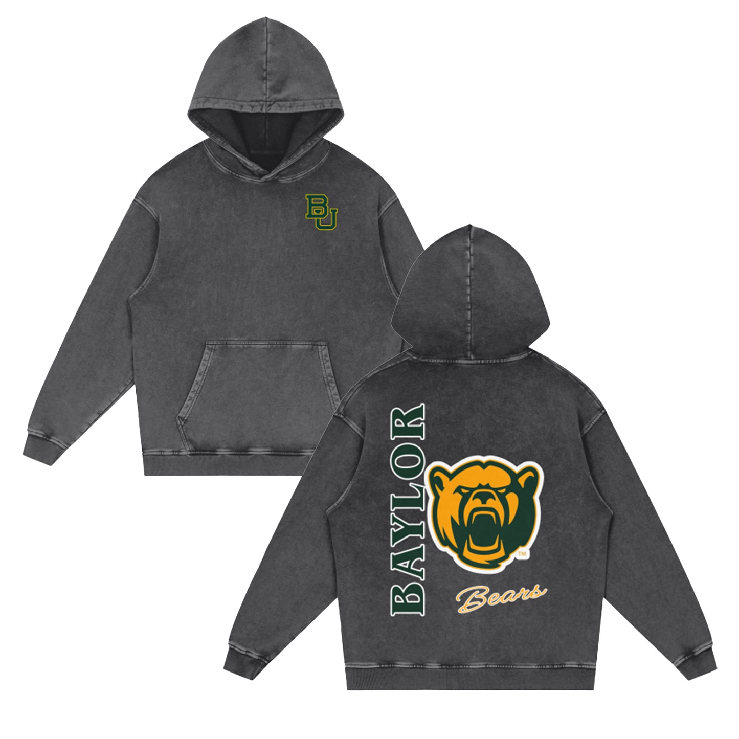 Baylor Bears Vintage Hoodie (Front & Back)