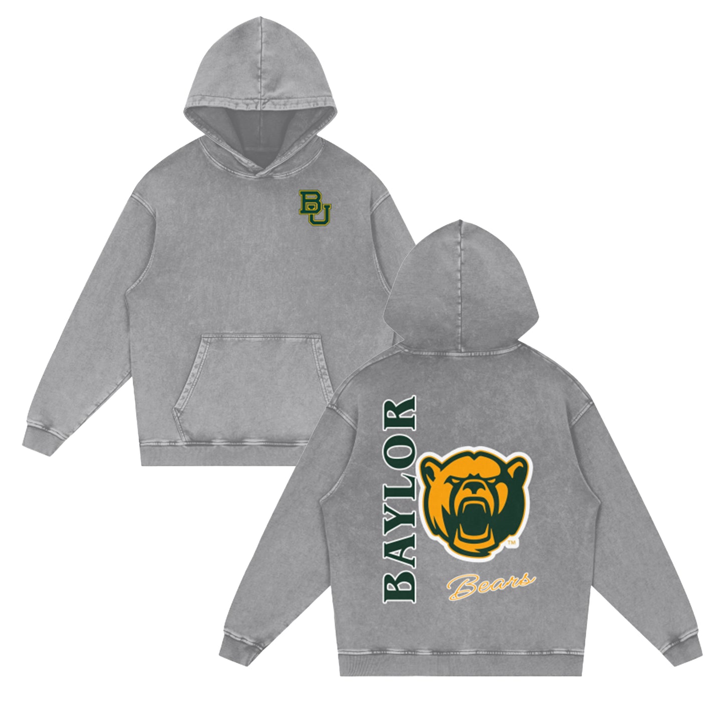Baylor Bears Vintage Hoodie (Front & Back)