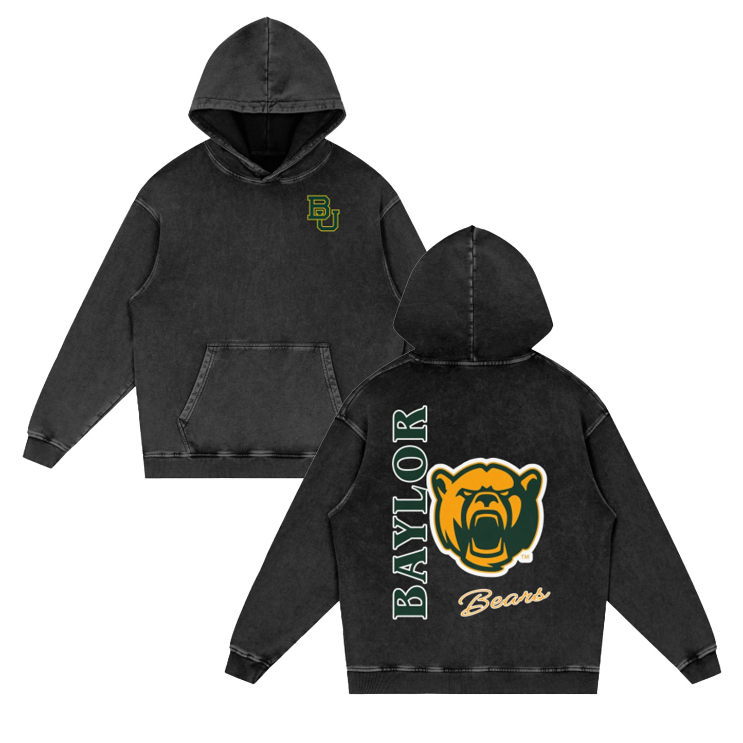 Baylor Bears Vintage Hoodie (Front & Back)