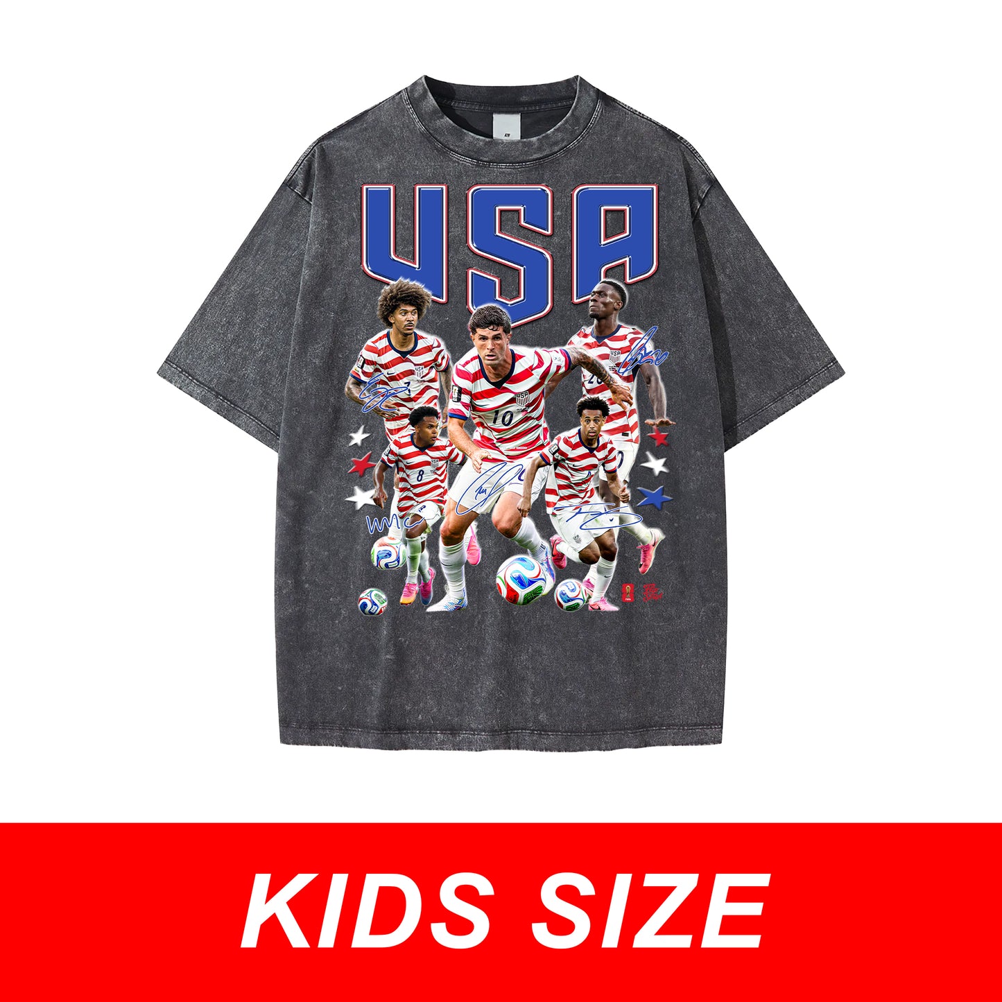 KIDS USA 2026 World Cup Vintage Graphic Tee