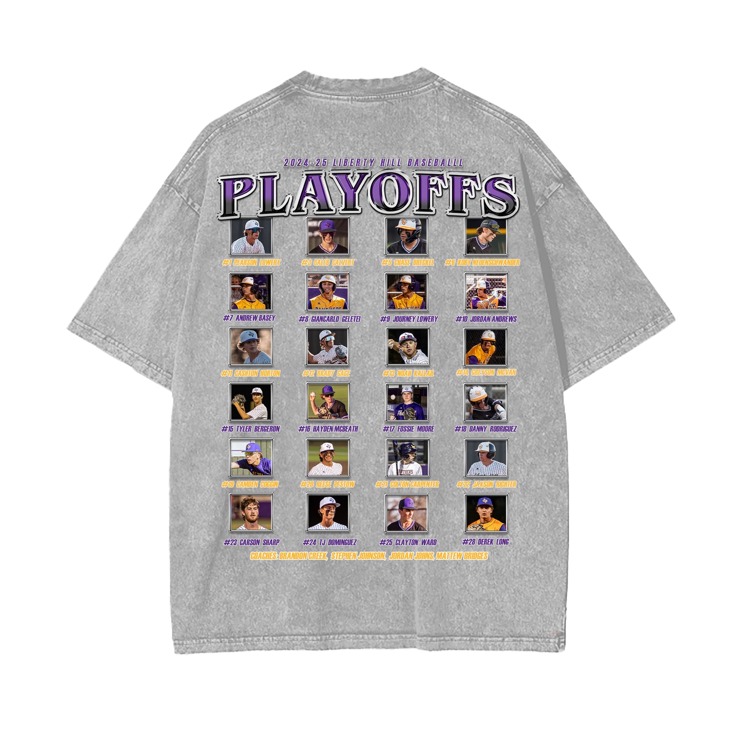Liberty Hill Baseball Playoffs 2024-25 Vintage Graphic Tee (Double Print)