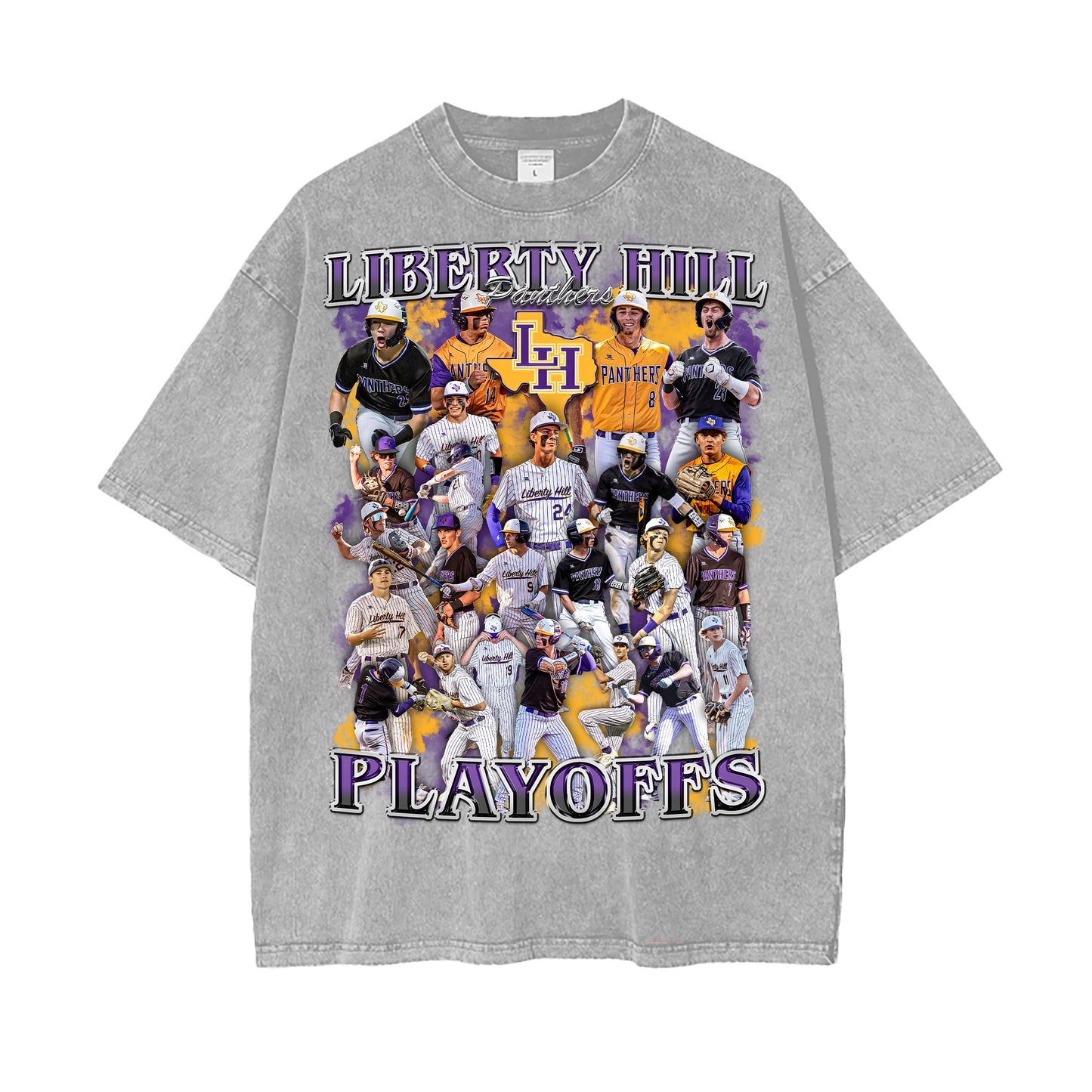 Liberty Hill Baseball Playoffs 2024-25 Vintage Graphic Tee (Double Print)