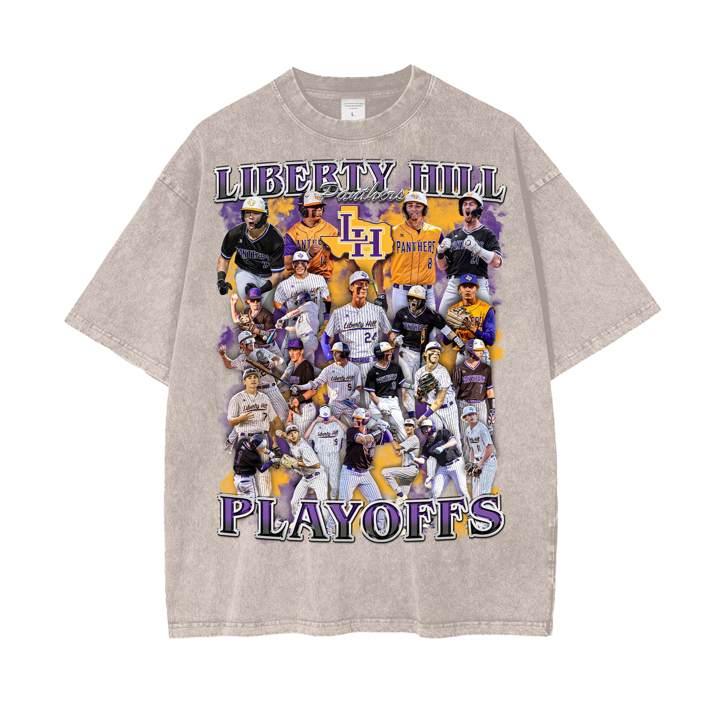 Liberty Hill Baseball Playoffs 2024-25 Vintage Graphic Tee (Double Print)