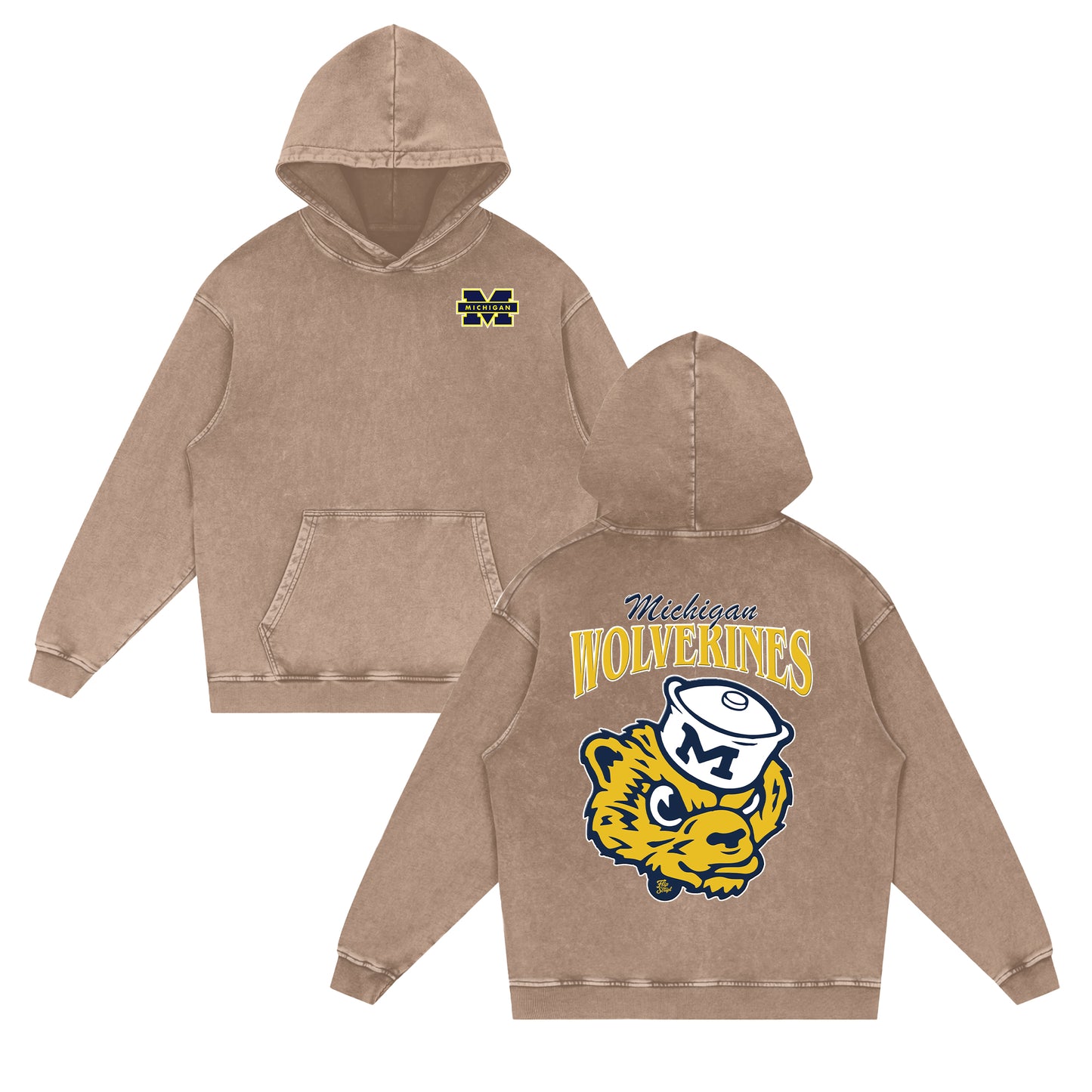 Michigan Wolverines Vintage Hoodie (Front & Back)