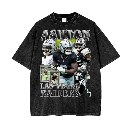 Ashton Jeanty Raiders Vintage Graphic Tee in Black