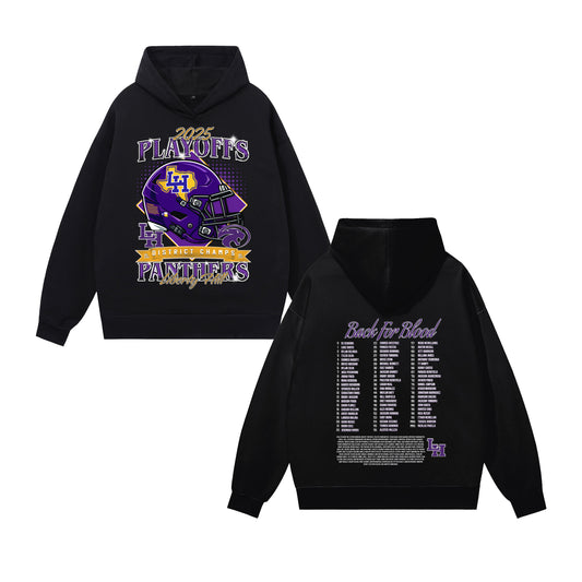 Liberty Hill Football Playoffs 2025 Heavyweight Hidden Pocket Fleece Hoodie