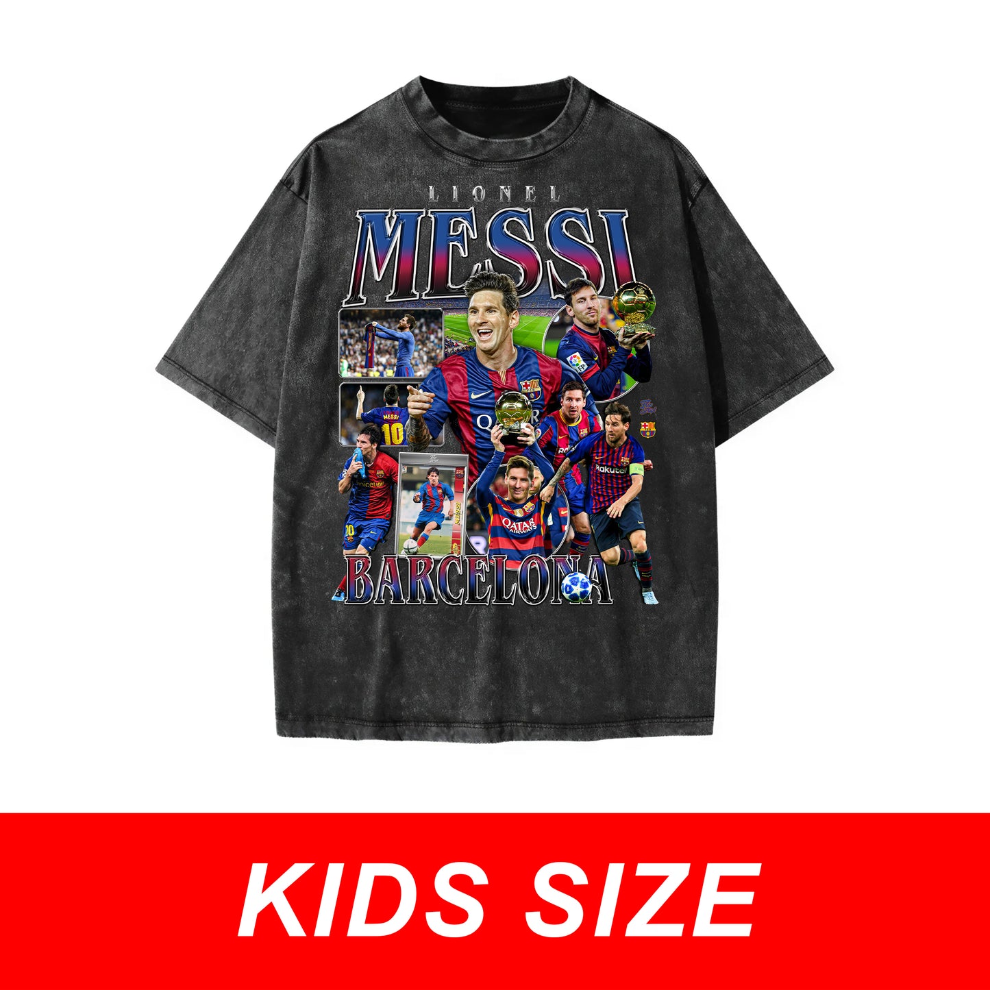 KIDS Barcelona Lionel Messi Vintage Graphic Tee