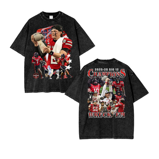 Texas Tech 2025-26 Big 12 Champs Vintage Graphic Tee