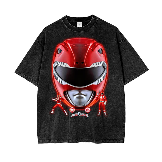 Red Mighty Morph Power Ranger Vintage Graphic Tee