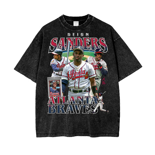 Deion Sanders Atlanta Braves Vintage Graphic Tee