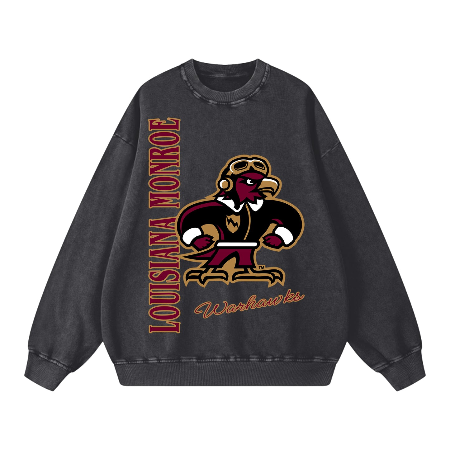 Vintage Oversized Louisiana Monroe Crewneck Sweatshirt