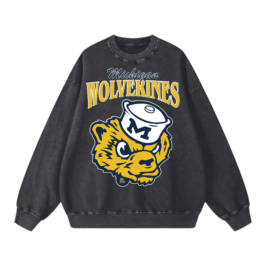 Vintage Oversized Michigan Wolverines Crewneck Sweatshirt