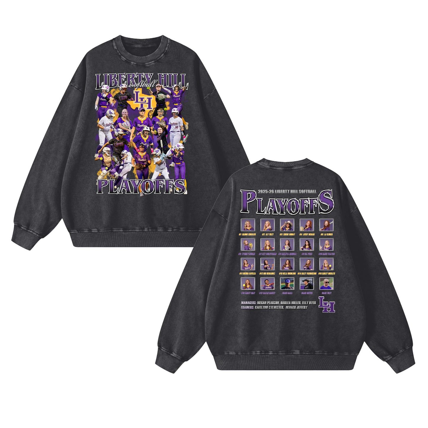 2025-26 Liberty Hill Softball Playoffs Oversized Vintage Crewneck