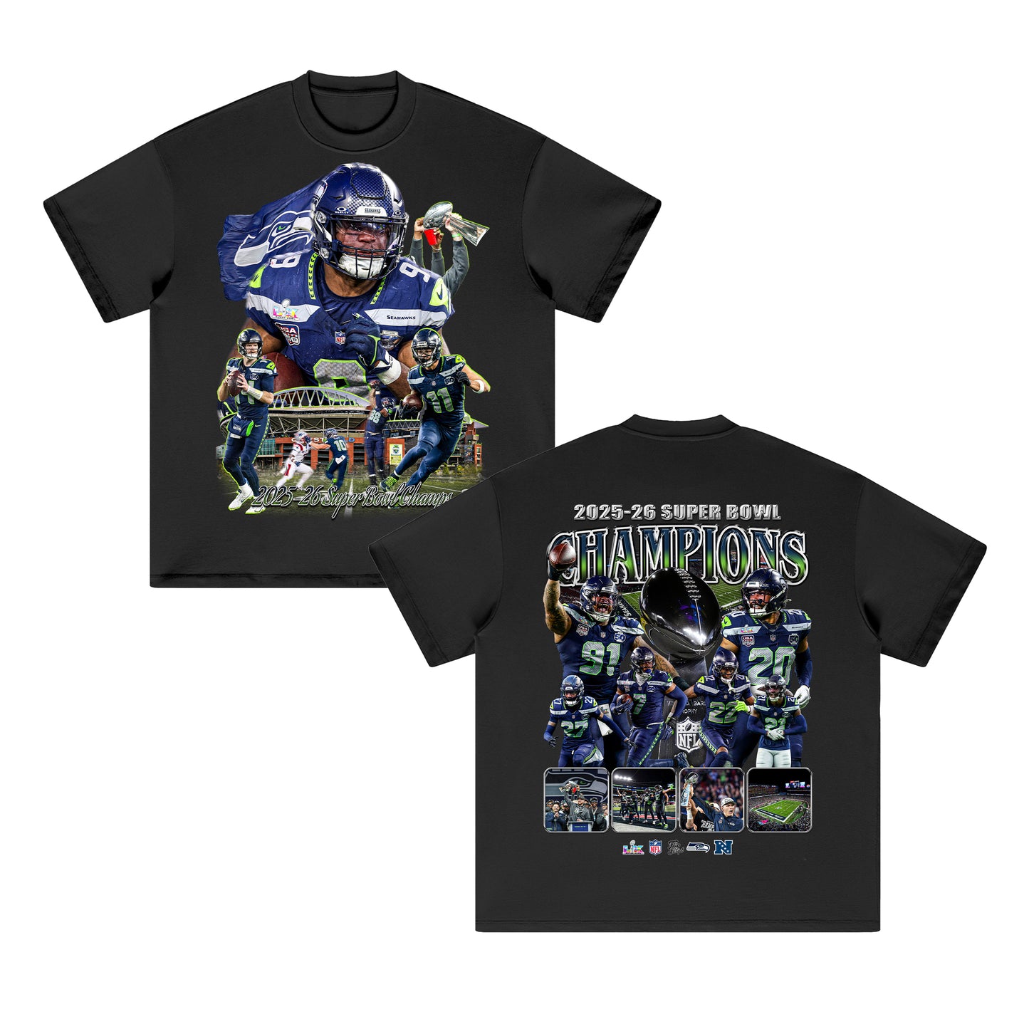 2025-26 Seahawks Super Bowl Champs HEAVY Cotton Tee