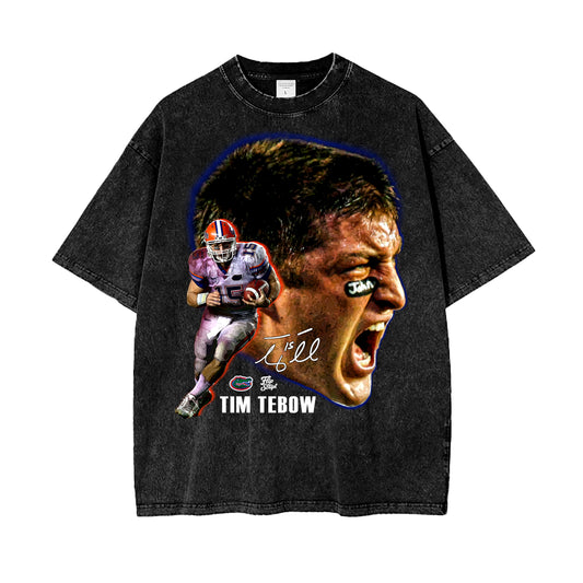 Tim Tebow Big Head Vintage Graphic Tee