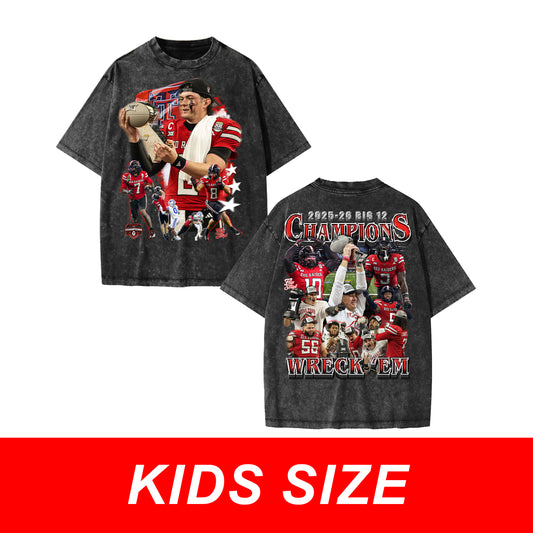 KIDS Texas Tech 2025-26 Big 12 Champs Vintage Graphic Tee