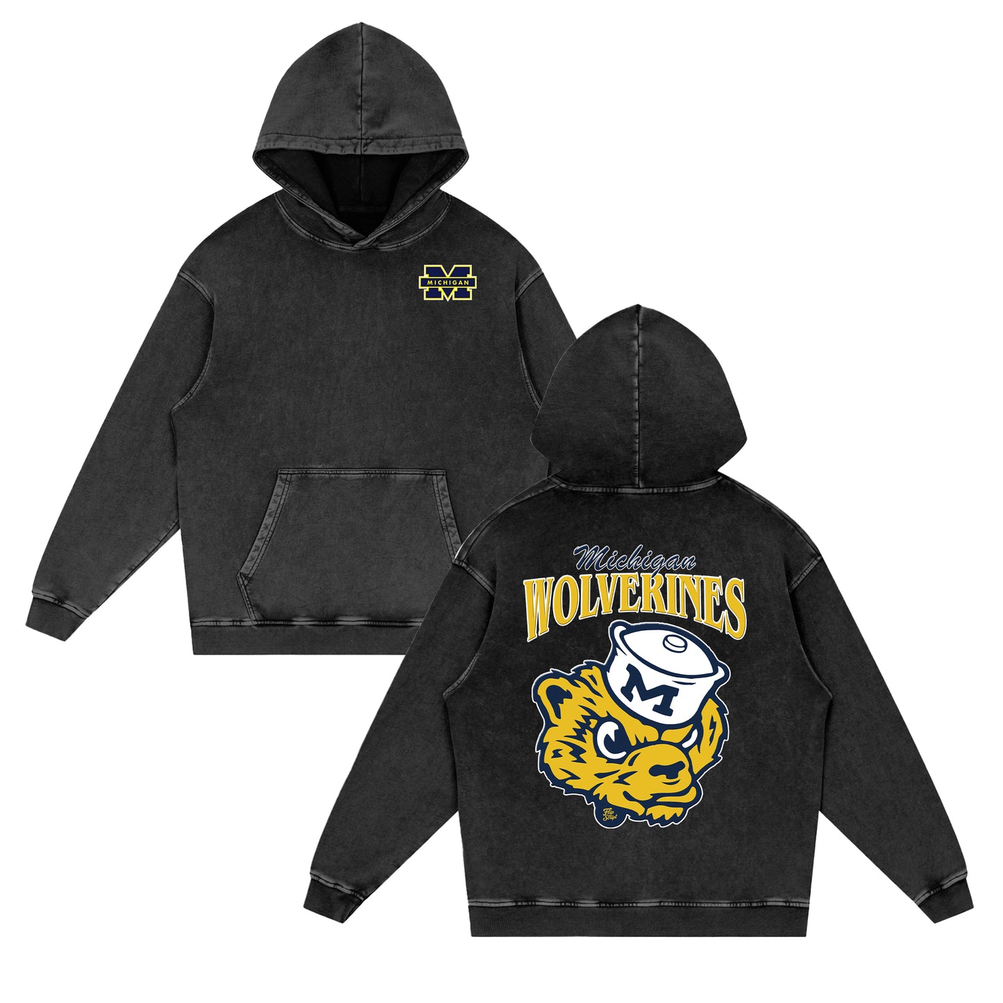 Michigan Wolverines Vintage Hoodie (Front & Back)