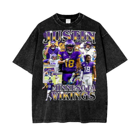Justin Jefferson Vikings Vintage Graphic Tee