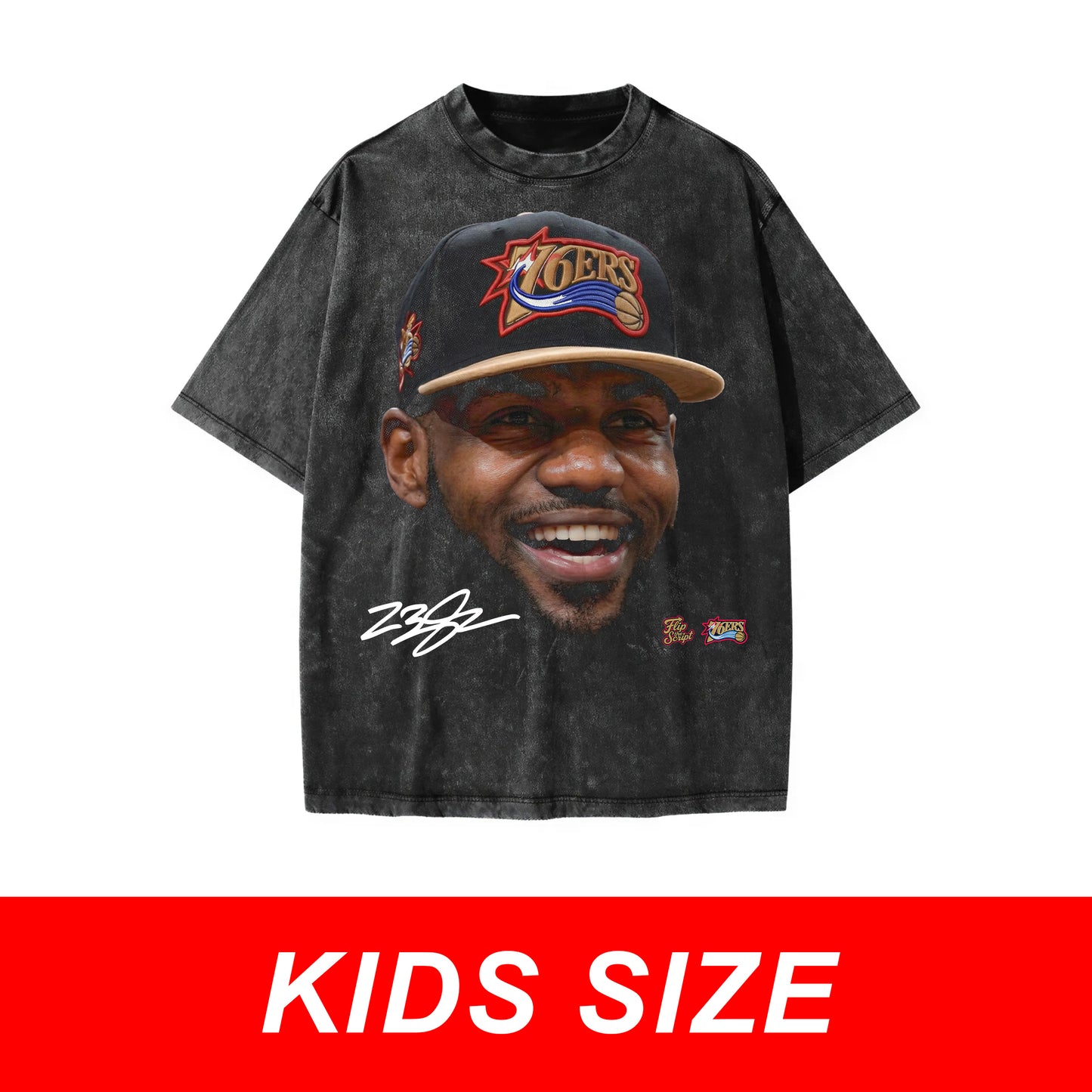 KIDS Lebron Sixers Big Head Vintage Graphic tee