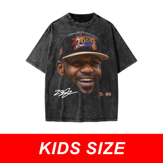 KIDS Lebron Sixers Big Head Vintage Graphic tee