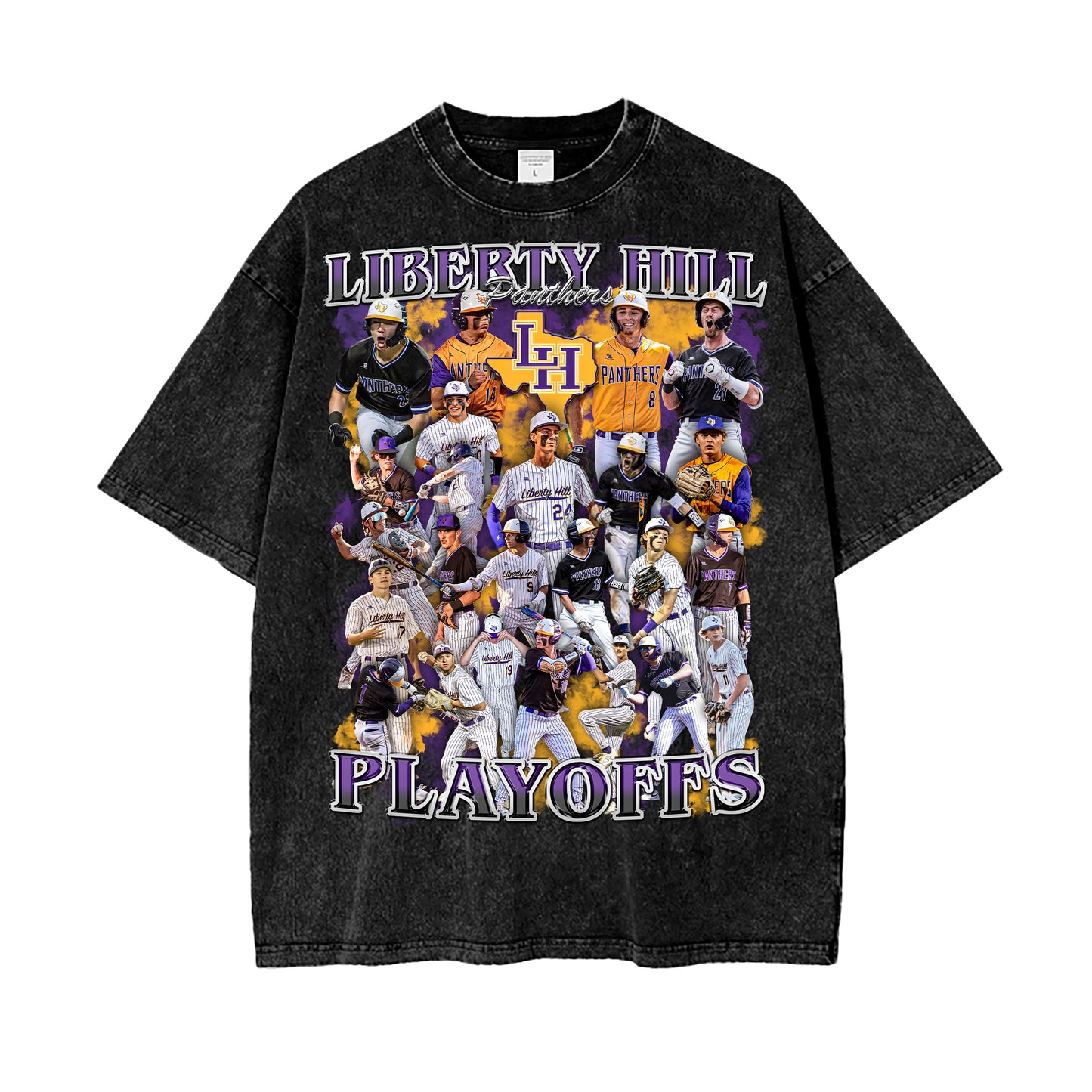 Liberty Hill Baseball Playoffs 2024-25 Vintage Graphic Tee (Double Print)