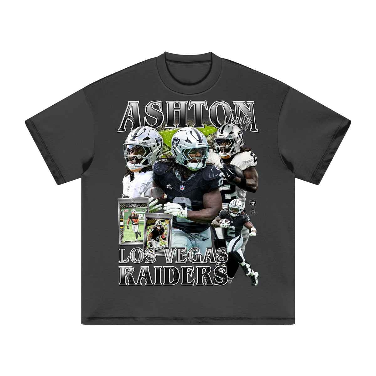 Raiders Ashton Jeanty HEAVY Cotton Tee — carbon gray