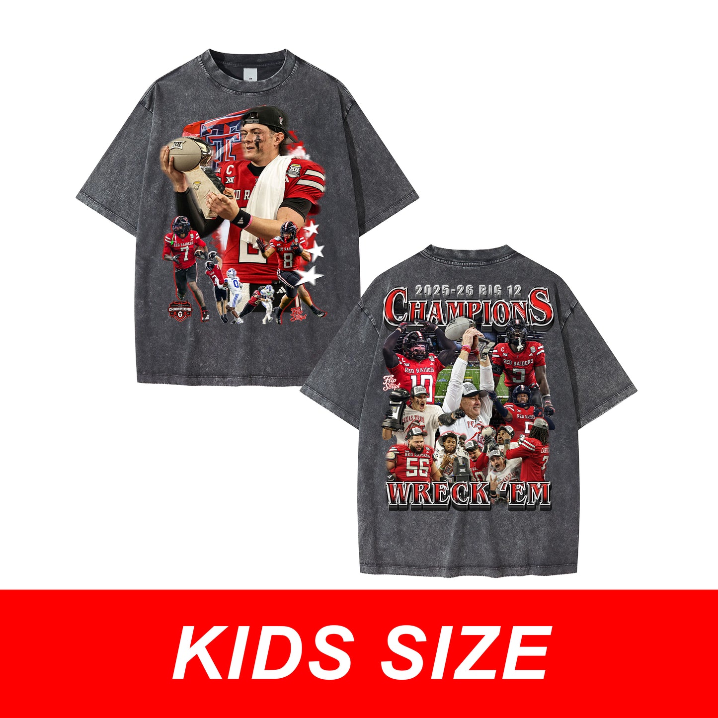 KIDS Texas Tech 2025-26 Big 12 Champs Vintage Graphic Tee