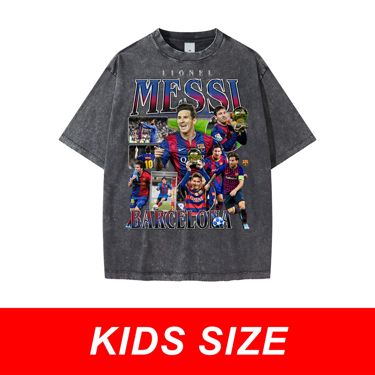 KIDS Barcelona Lionel Messi Vintage Graphic Tee