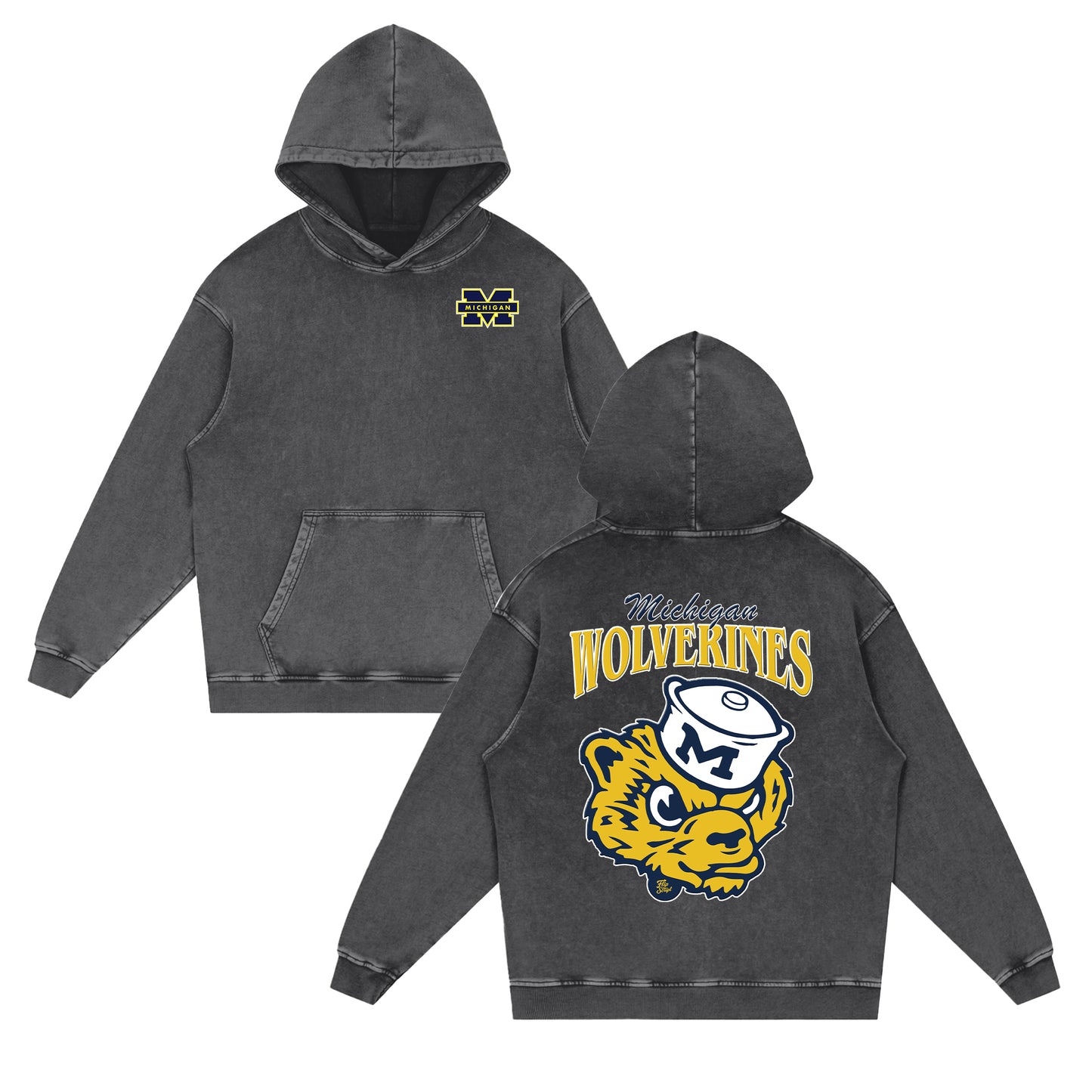 Michigan Wolverines Vintage Hoodie (Front & Back)