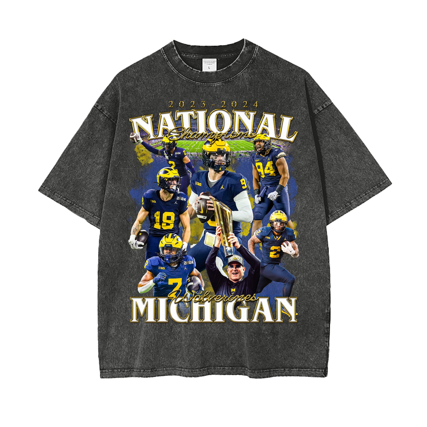 Michigan Football 2023-24 National Champions Vintage Graphic Tee