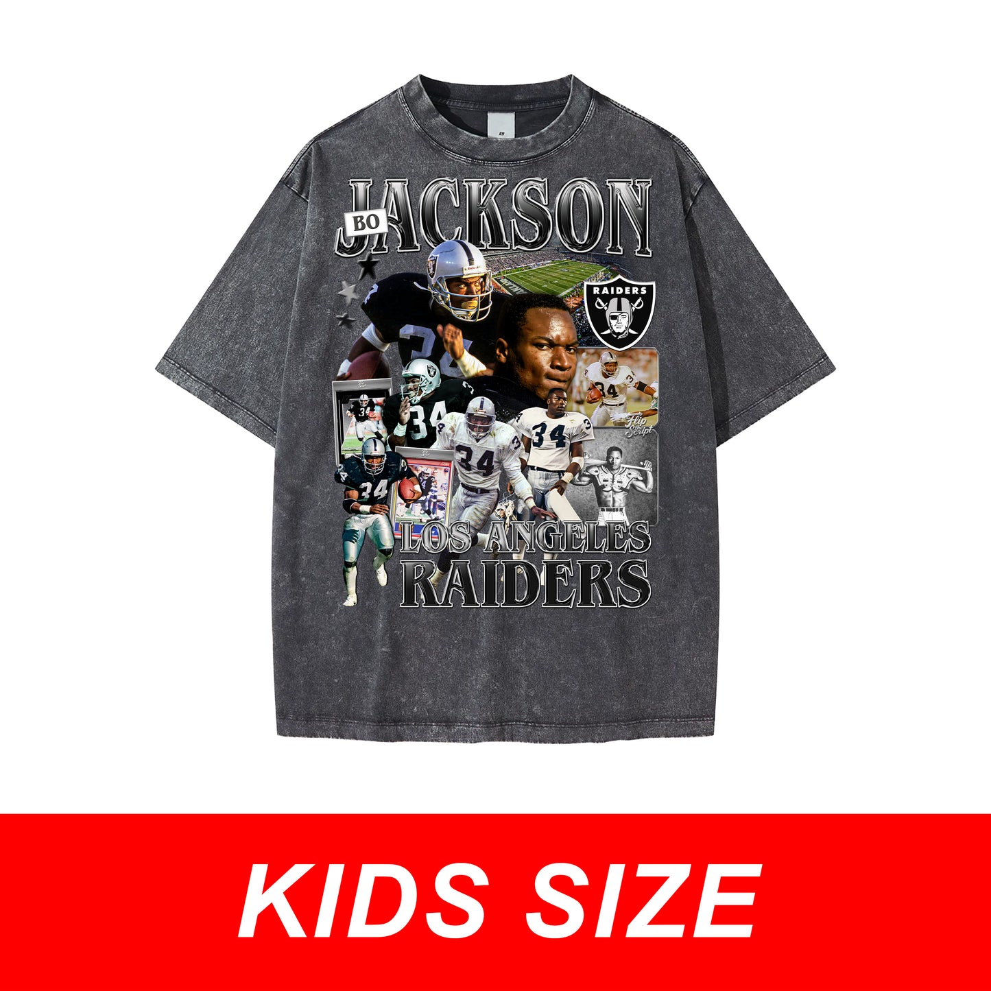 KIDS Raiders Bo Jackson Vintage Graphic Tee