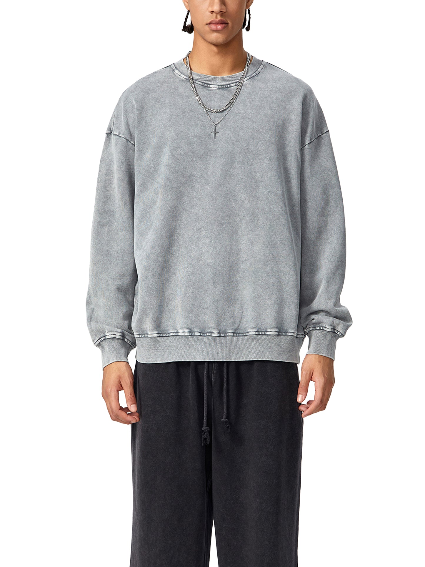 Blanco Slot-T Mafia Vintage Oversized Crewneck Sweatshirt