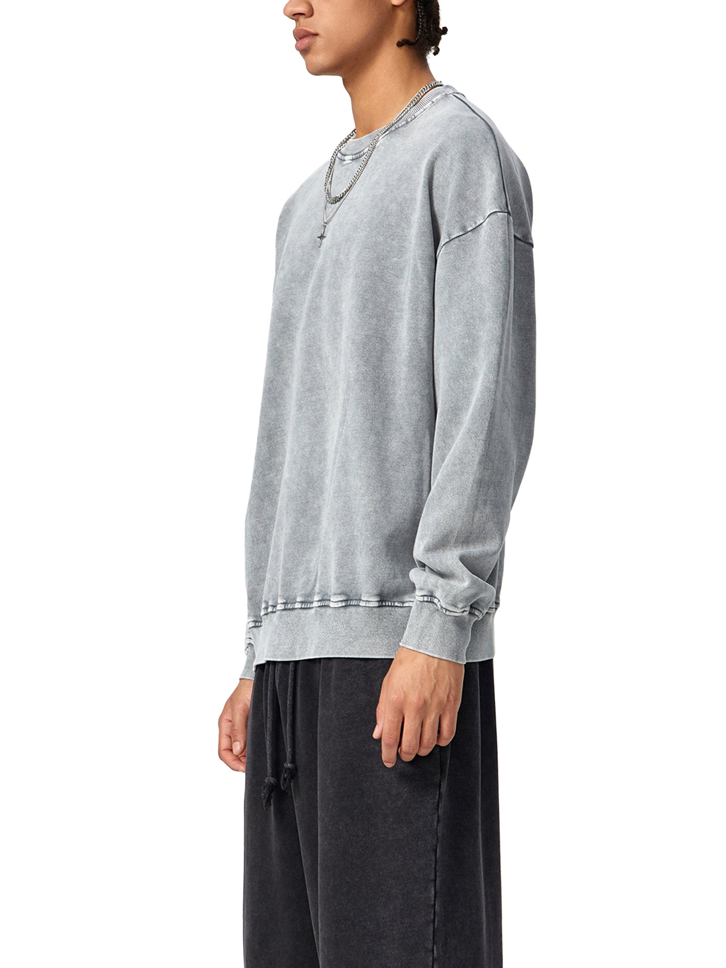 Blanco Slot-T Mafia Vintage Oversized Crewneck Sweatshirt