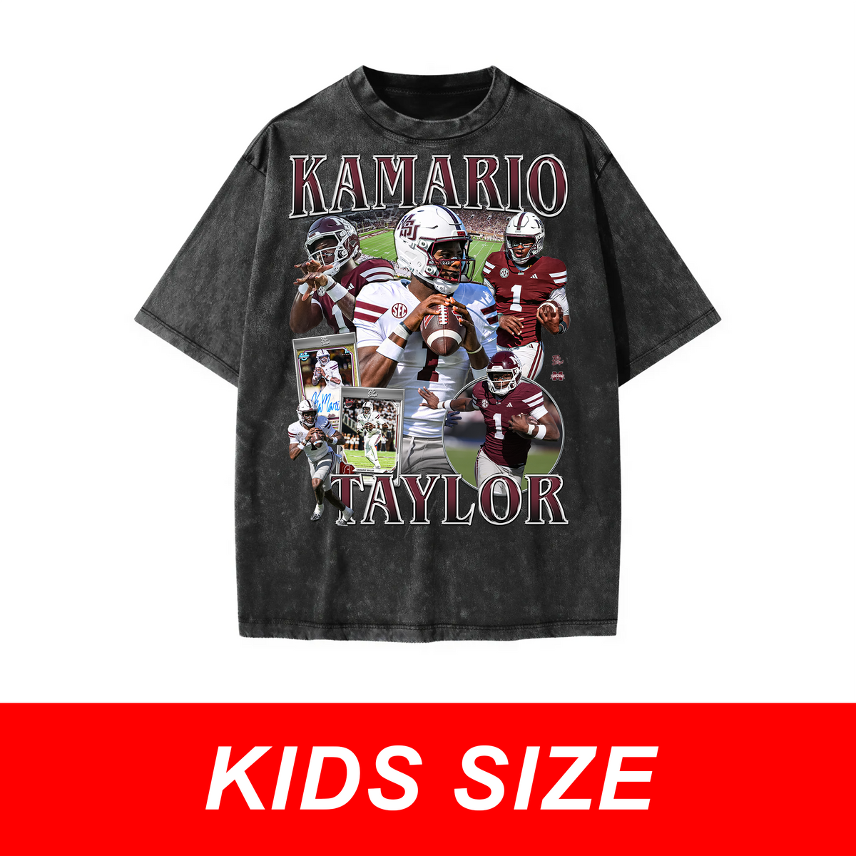 KIDS Kamario Taylor Vintage Graphic Tee in Black